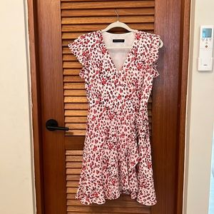 Banana Republic Leopard Print Faux wrap mini dress